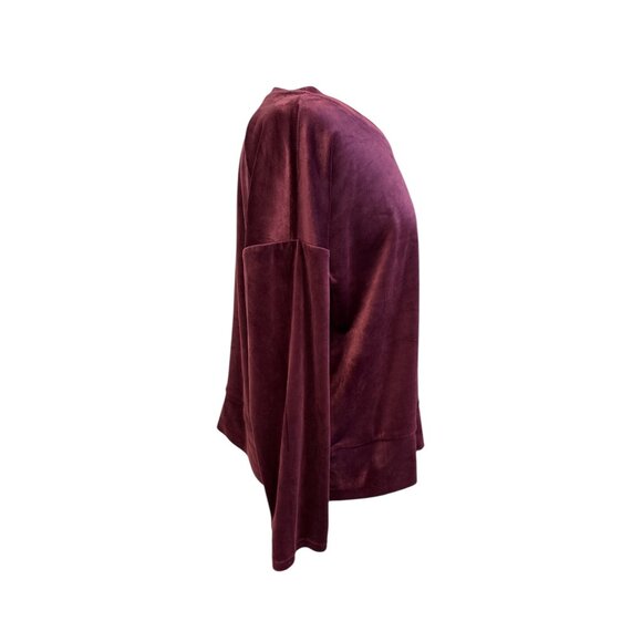 Cable & Gauge Sport Womens Long Sleeve Burgundy Velvet Sweater L/G 94% Polyester - Picture 4 of 9